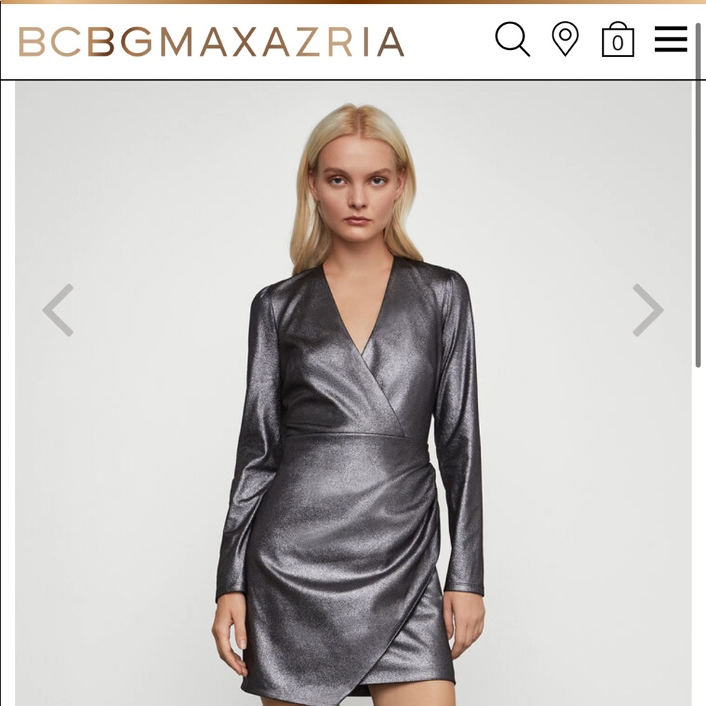 BCBG Faux Suede Surplice Dress